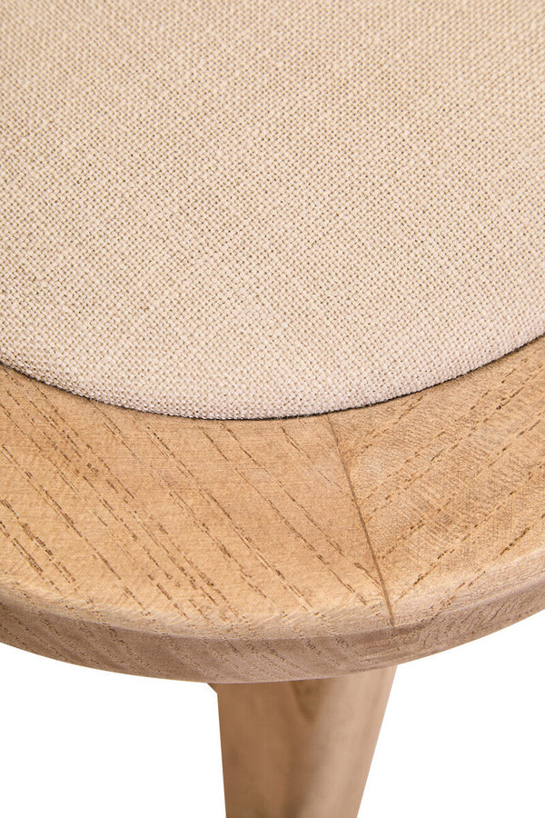 Cebu Grey Wash Wood and Rattan Dining Chair with Beige Seat – detail 2