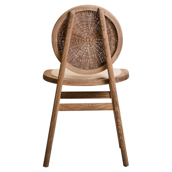 Cebu Beige Fabric and White Wash Elm Wood Dining Chair