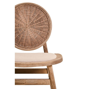 Cebu Beige Fabric and White Wash Elm Wood Dining Chair