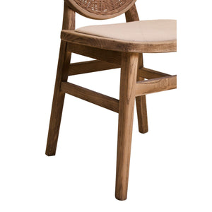 Cebu Beige Fabric and White Wash Elm Wood Dining Chair