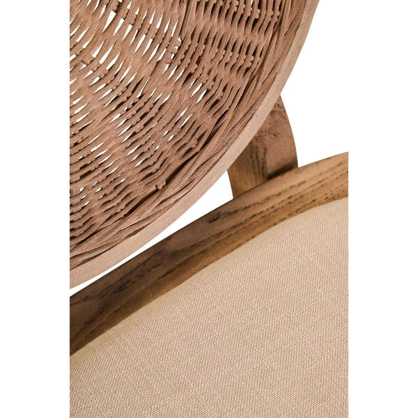Cebu Beige Fabric and White Wash Elm Wood Dining Chair