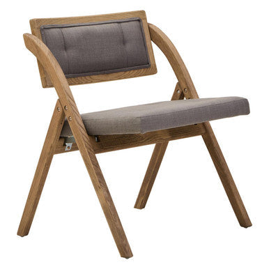 Cebu Grey Wash Wood Folding Chair with Fabric Seat – detail