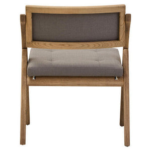 Cebu Grey Wash Wood Folding Chair with Fabric Seat – close-up