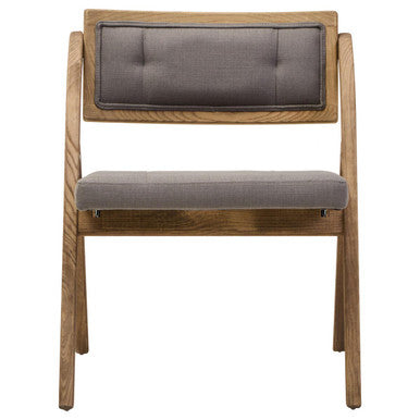 Cebu Grey Wash Wood Folding Chair with Fabric Seat