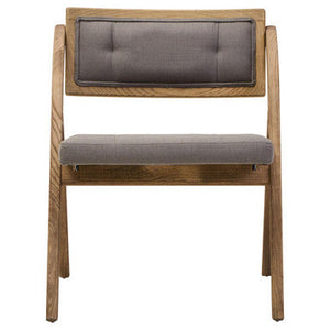 Cebu Grey Wash Wood Folding Chair with Fabric Seat – side view