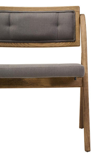 Cebu Grey Wash Wood Folding Chair with Fabric Seat – back view