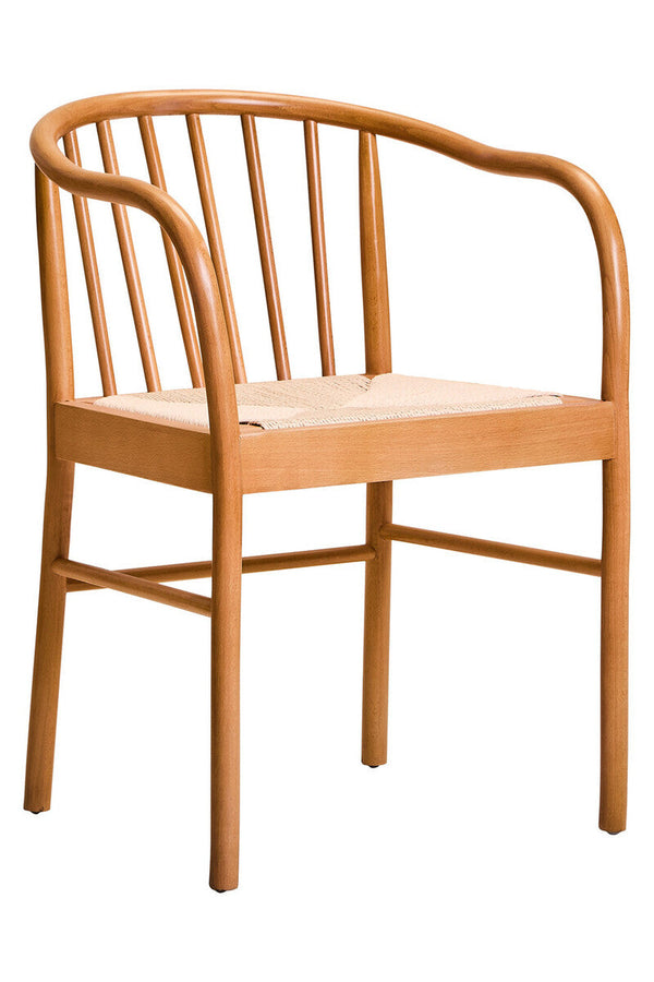 Cebu Natural Woven Rope and Beech Wood Chair – in room setting
