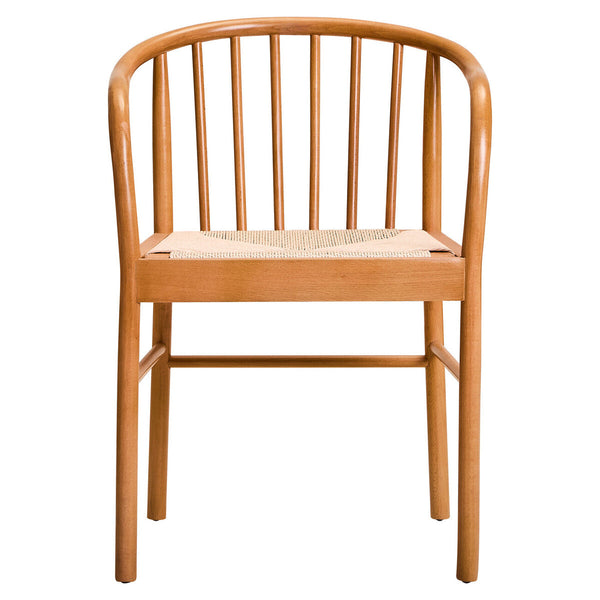 Cebu Natural Woven Rope and Beech Wood Chair – side view