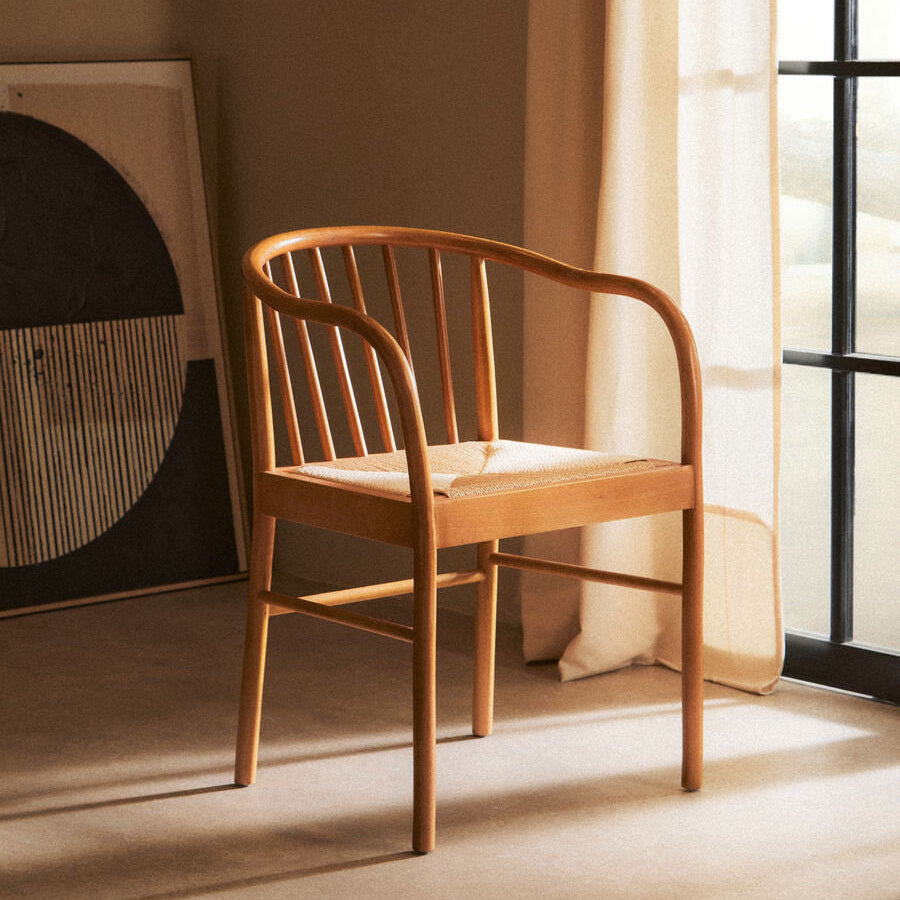 Cebu Natural Woven Rope and Beech Wood Chair