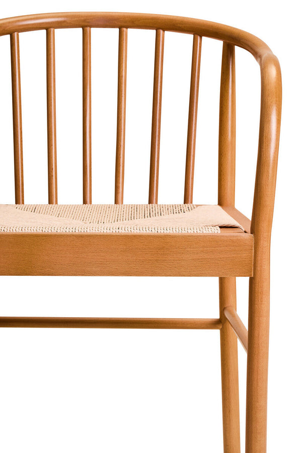 Cebu Natural Woven Rope and Beech Wood Chair – back view