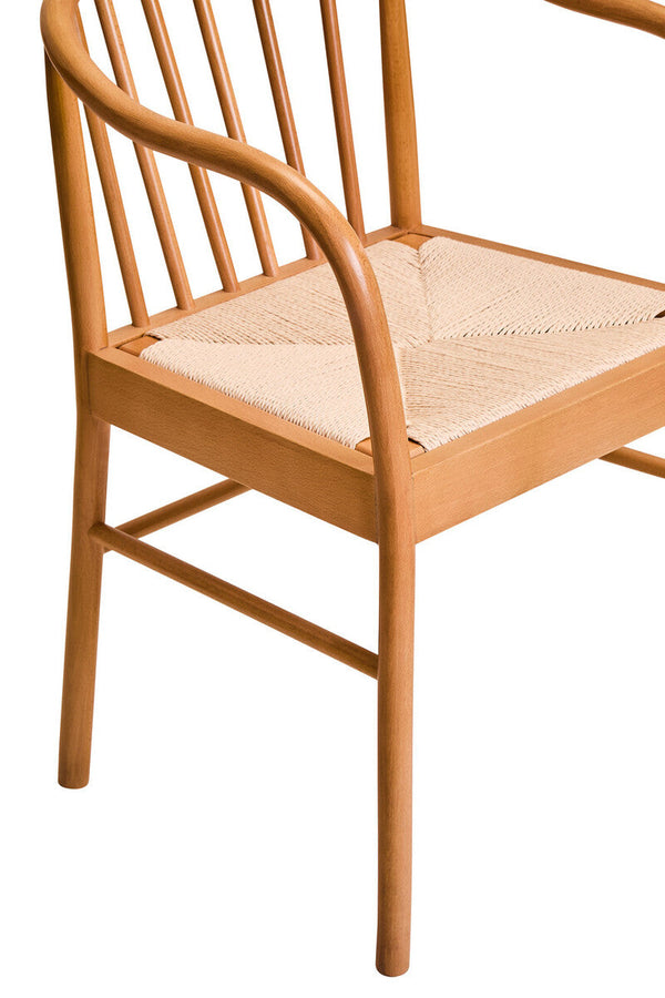 Cebu Natural Woven Rope and Beech Wood Chair – angle view