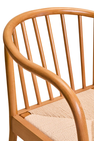 Cebu Natural Woven Rope and Beech Wood Chair – side view 2