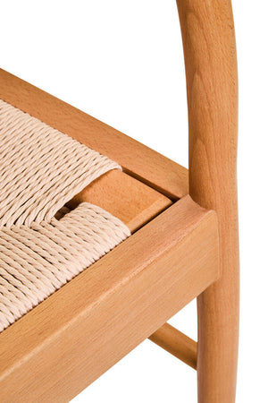 Cebu Natural Woven Rope and Beech Wood Chair – detail 2