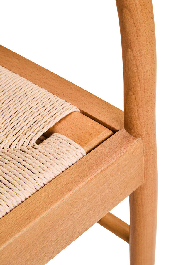 Cebu Natural Woven Rope and Beech Wood Chair – detail 2