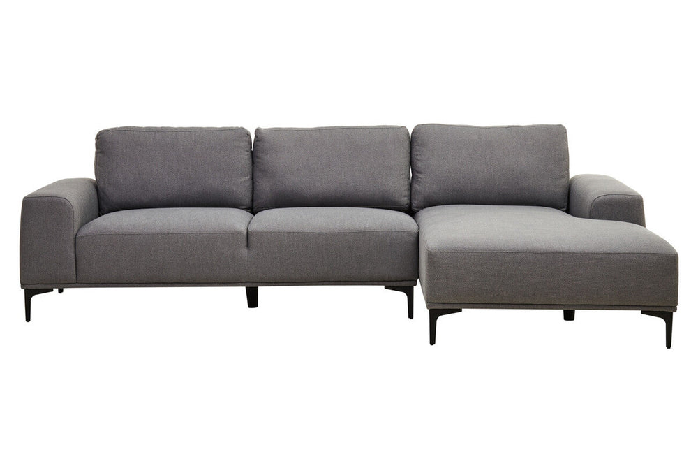 Toulon Grey Fabric 3 Seater Right Hand Chaise Sofa