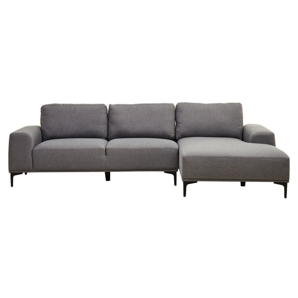 Toulon 3 Seat Grey Fabric Right Chaise Sofa
