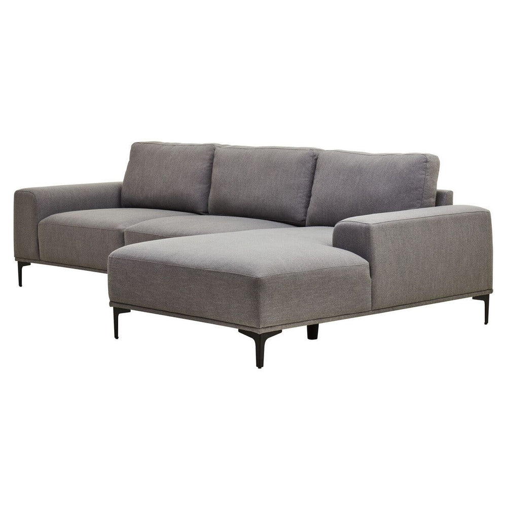 Toulon 3 Seat Grey Fabric Right Chaise Sofa