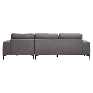 Toulon 3 Seat Grey Fabric Right Chaise Sofa