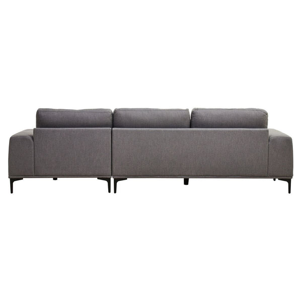 Toulon 3 Seat Grey Fabric Right Chaise Sofa