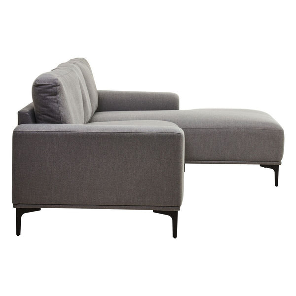 Toulon 3 Seat Grey Fabric Right Chaise Sofa