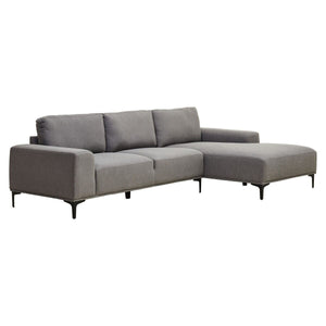 Toulon 3 Seat Grey Fabric Right Chaise Sofa
