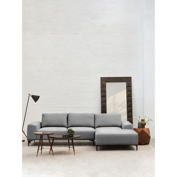Toulon 3 Seat Grey Fabric Right Chaise Sofa