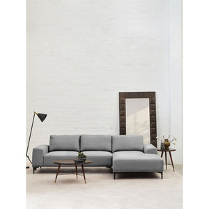 Toulon 3 Seat Grey Fabric Right Chaise Sofa