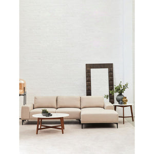 Toulon 3 Seat Grey Fabric Right Chaise Sofa