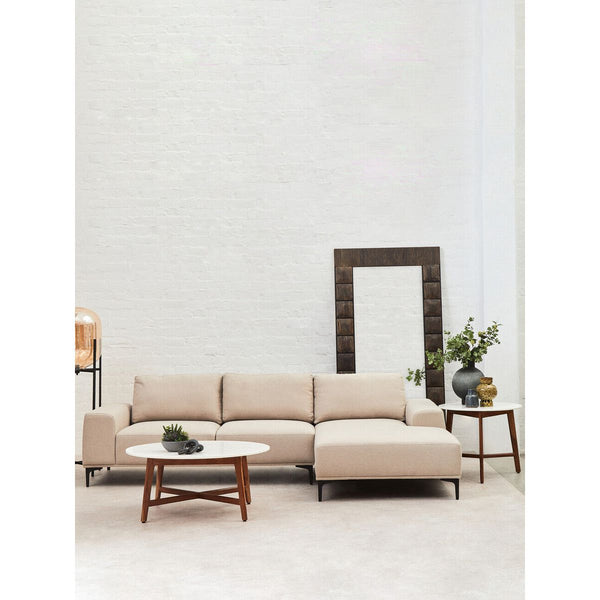 Toulon 3 Seat Grey Fabric Right Chaise Sofa