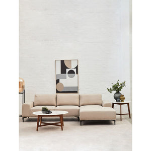 Toulon 3 Seat Grey Fabric Right Chaise Sofa
