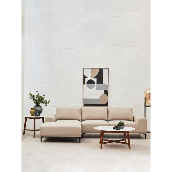 Toulon 3 Seat Grey Fabric Right Chaise Sofa