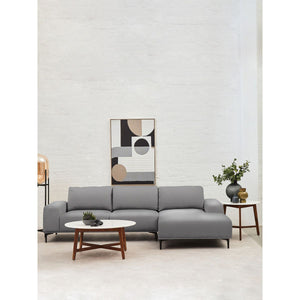 Toulon 3 Seat Grey Fabric Right Chaise Sofa