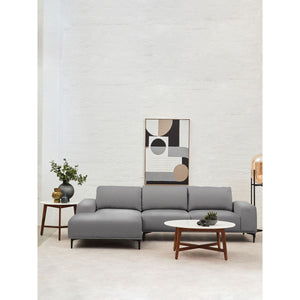 Toulon 3 Seat Grey Fabric Right Chaise Sofa