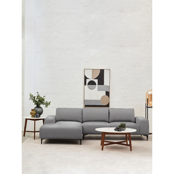 Toulon 3 Seat Grey Fabric Right Chaise Sofa