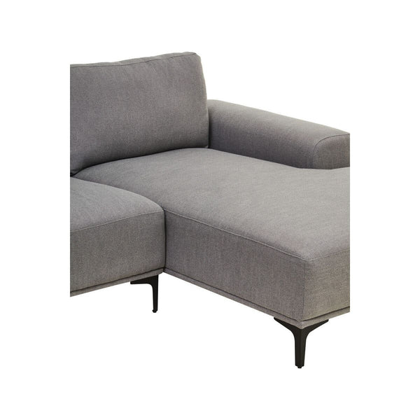 Toulon 3 Seat Grey Fabric Right Chaise Sofa