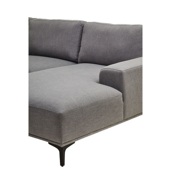 Toulon 3 Seat Grey Fabric Right Chaise Sofa
