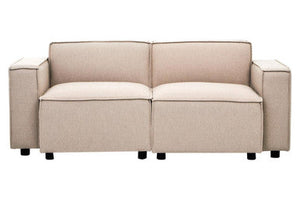 Toulouse Natural Fabric Left Arm Modular Sofa – back view
