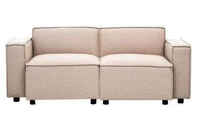 Toulouse Natural Fabric Left Arm Modular Sofa – back view