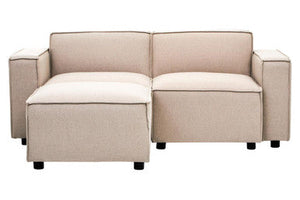 Toulouse Natural Fabric Left Arm Modular Sofa – side view 2