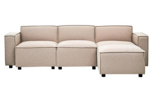 Toulouse Natural Fabric Left Arm Modular Sofa – in room setting 2