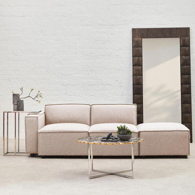 Toulouse Natural Fabric Left Arm Modular Sofa – side view