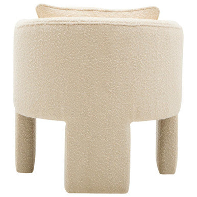 Ozzero Ivory Boucle Fabric Curved Armchair – detail 2