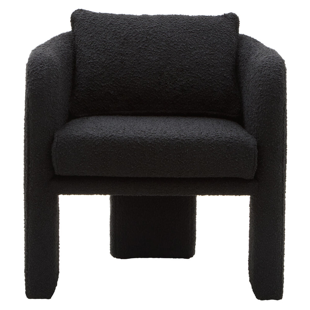 Ozzero Black Boucle Fabric Curved Armchair