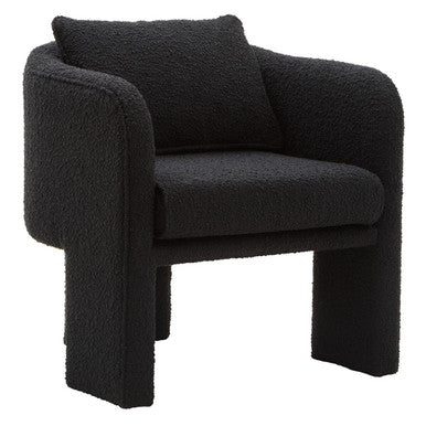 Ozzero Black Boucle Fabric Curved Armchair – dimensions