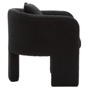 Ozzero Black Boucle Fabric Curved Armchair – close-up
