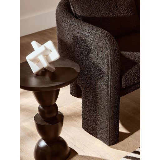 Ozzero Black Boucle Fabric Armchair