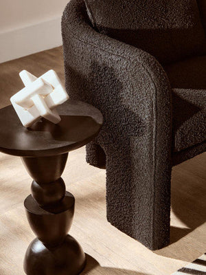Ozzero Black Boucle Fabric Curved Armchair – detail 2