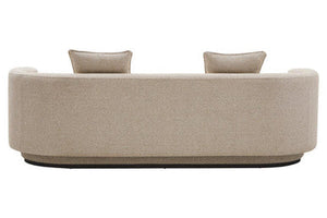 Oratino Ivory Linen 3 Seater Curved Sofa – close-up