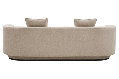 Oratino Ivory Linen 3 Seater Curved Sofa – close-up