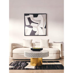 Oratino Ivory Linen Fabric 3 Seater Sofa